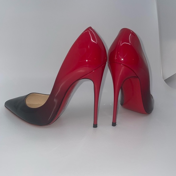 Red and Black Christian Louboutin Pigalle Follies Degrade Ombre. - Picture 3 of 6